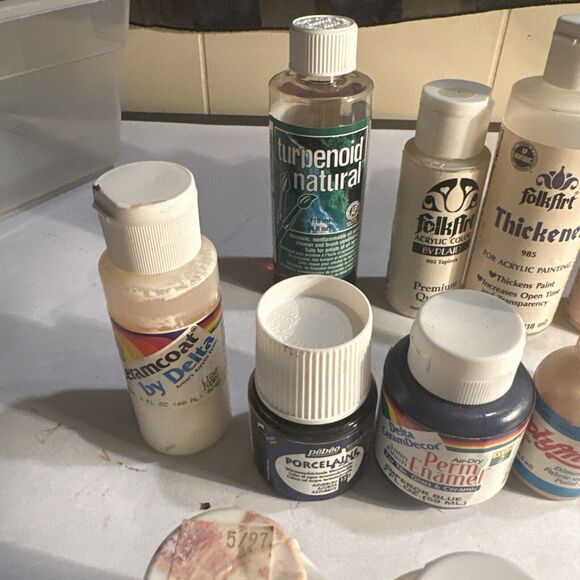 Lot of art and crafts including perm enamel, liquitex,folk art, glosses and more - Picture 3 of 12